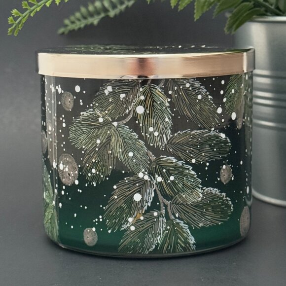 BBW Winter Pear Forest White Barn Bath & Body Works 3 Wick Candle - Picture 2 of 10